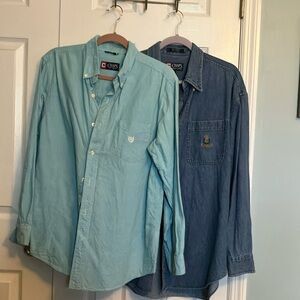 Chaps Light Blue and Denim Casual Shirts